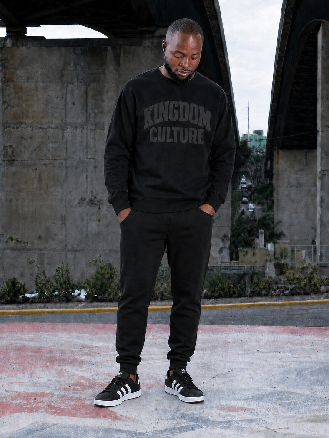 Kingdom Culture Black on Black Crewneck Sweatshirt